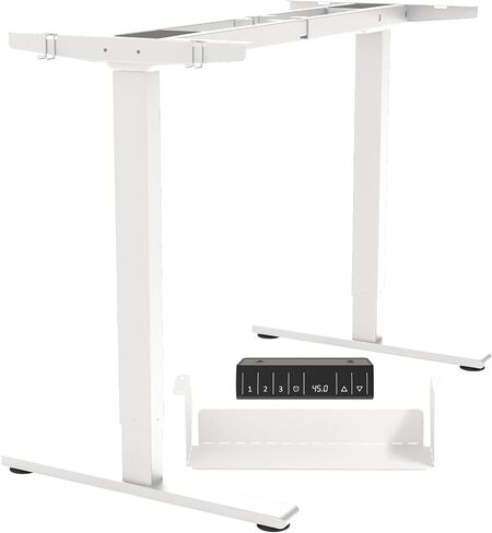 Dual Motor Standing Desk Frame 256 lbs Weight Capacity, Stand up Desk Frame Workstation, Electric Adjustable Legs, 3 Memory Height Settings, with Cable Management Tray, 2pcs Headphone Hook in Saudi Arabia