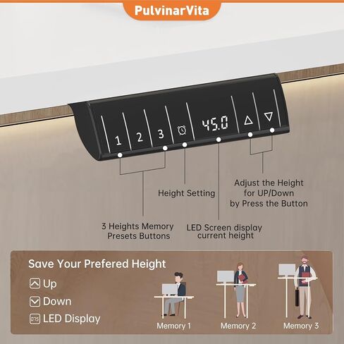 Dual Motor Standing Desk Frame 256 lbs Weight Capacity, Stand up Desk Frame Workstation, Electric Adjustable Legs, 3 Memory Height Settings, with Cable Management Tray, 2pcs Headphone Hook in Saudi Arabia