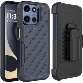 Hrwireless متوافق مع Motorola Edge 2025 Case Cover Case-Duty Case with Holster Belt Clip Combo in Kuwait