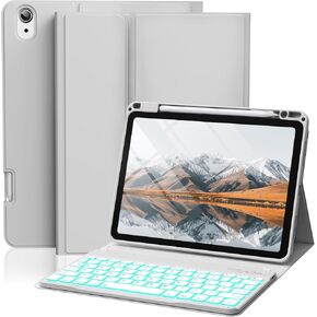 for iPad Air 11 Inch Case with Keyboard (M3/M2, 2025/2024), 7 Colors Backlit Detachable Wireless Keyboard Cover with Pencil Holder, for iPad Air 5th/ 4th Generation, Pink in Saudi Arabia