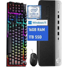 HP Prodesk 600 G4 SFF Home and Business Desktop Black (Intel I5-8500 6-core ، 16 جيجا بايت ذاكرة الوصول العشوائي ، 1 تيرابايت PCIe SSD ، Intel UHD 630 ، 2xUSB 3.1 ، 2 منفذ العرض (DP) ، محرك التشغيل البصري ، Windows 11) (متجدد) in Kuwait
