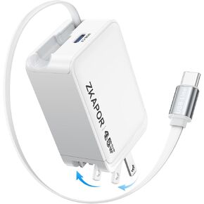 45W USB C Block Charger ، شاحن GAN القابل للسحب مع USB C Cable PD QC Charging Charge Charge مع قابس قابل للطي لـ iPhone 16 15 Pro Max/Plus ، Pad ، MacBook Air ، Galaxy S25 S24 وأكثر in Kuwait