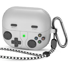 Compatible with Samsung Galaxy Buds 3 FE (2025) / Buds 3 Pro (2024) / Buds 3 Case (2024), Game Player Design Shockproof Protective Case Cover with Carabiner and Lanyard (Dark Gray) in Kuwait