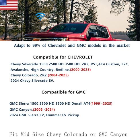 Car Truck Bullet Attenna-America Style ، Carwash Safe for GM Chevy Silverado GMC Sierra 1500 2500 3500 HD Avalanche Pickup Truck (أسود) تصميم سرقة in Kuwait