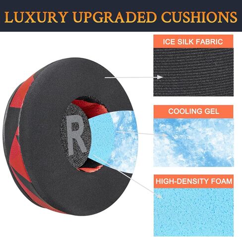 Soulwit Cooling Gel Aypads استبدال Logitech H390 H600 H609 H760 سماعات الرأس اللاسلكية ، وسائد وسادات الأذن مع رغوة عزل الضوضاء ، وسمك إضافي - أسود in Kuwait