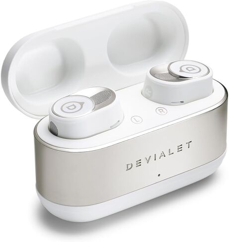 Devialet - Gemini II سماعات الأذن اللاسلكية الحقيقية - البيضاء الأيقونية - Audiophiles - الموسيقى اليومية والتنقل - وضوح الصوت الدقيق البكر وإلغاء الضوضاء الفعال. in Kuwait