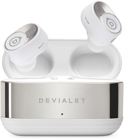 Devialet - Gemini II سماعات الأذن اللاسلكية الحقيقية - البيضاء الأيقونية - Audiophiles - الموسيقى اليومية والتنقل - وضوح الصوت الدقيق البكر وإلغاء الضوضاء الفعال. in Kuwait