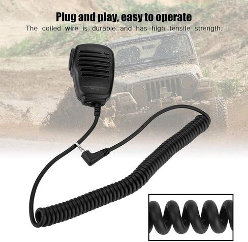 Walkie Talkie Speaker Microphone, 3.5mm Headphone Jack Handheld Shoulder 2 Way Radio External Speaker Mic with PTT for YAESU/Vertex in Saudi Arabia
