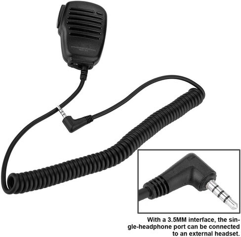 Walkie Talkie Speaker Microphone, 3.5mm Headphone Jack Handheld Shoulder 2 Way Radio External Speaker Mic with PTT for YAESU/Vertex in Saudi Arabia