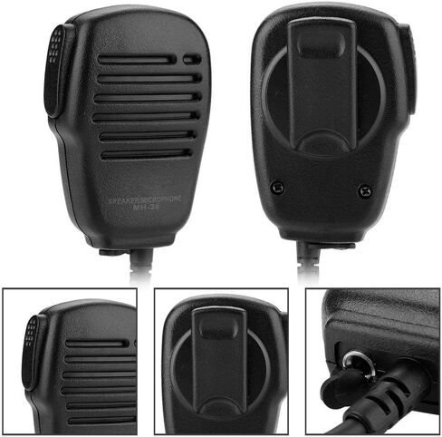 Walkie Talkie Speaker Microphone, 3.5mm Headphone Jack Handheld Shoulder 2 Way Radio External Speaker Mic with PTT for YAESU/Vertex in Saudi Arabia