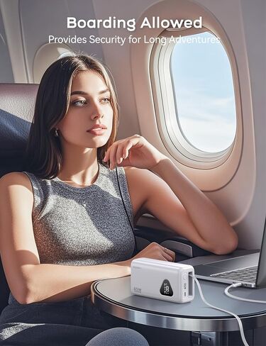 Rorry Laptop Power Bank ، 25000mah 65W محمول محمول شاحن Banta Bank Pant PD Fast Charger مدمجة في كابلات قابلة للسحب ، لسلسلة iPhone 16/15 ، MacBook ، Samsung ، Dell ، XPS ، iPad ، Steam Deck ، White in Saudi Arabia