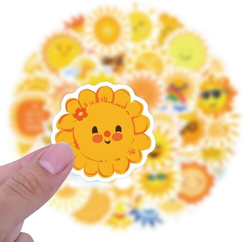 60pcs Sunshine Stickers - Vinyl Waterproof Cute Sun Stickers for Water Bottle, Journal, Laptop, Luggage, Scrapbook, Party Favors, Sunshine Gifts, Birthday Party Decoration in Saudi Arabia
