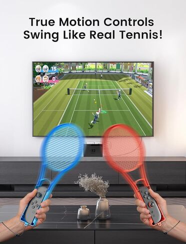 Weotoo Tennis مضرب متوافق مع Nintendo Switch 2 (2025) Controller Joycon ، Handle Grip Holder لـ Mario Tennis Aces أو Tennis Sports ، إكسسوارات اللعبة الأزرق/البرتقالي in Saudi Arabia