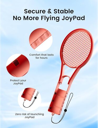 Weotoo Tennis مضرب متوافق مع Nintendo Switch 2 (2025) Controller Joycon ، Handle Grip Holder لـ Mario Tennis Aces أو Tennis Sports ، إكسسوارات اللعبة الأزرق/البرتقالي in Saudi Arabia