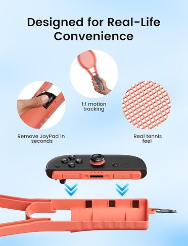 Weotoo Tennis مضرب متوافق مع Nintendo Switch 2 (2025) Controller Joycon ، Handle Grip Holder لـ Mario Tennis Aces أو Tennis Sports ، إكسسوارات اللعبة الأزرق/البرتقالي in Saudi Arabia