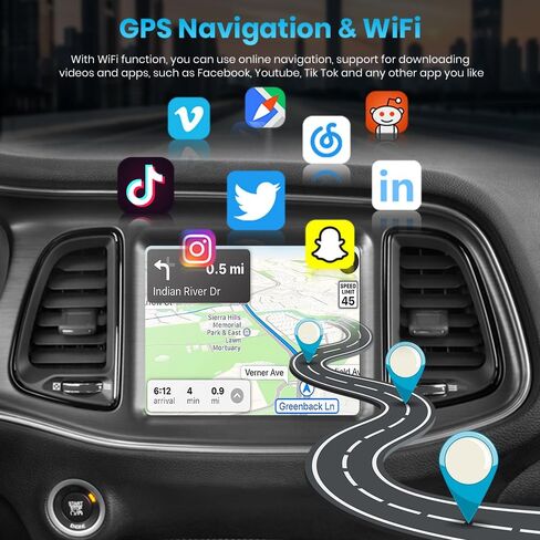Awesafe 8.4inch Car Stereo Radio for Dodge Challenger Charger 2015 2015 2017 2018 2019 ، Android 13 Screen Car Radio Absolving wirod Wirroid Auto Bluetooth WiFi GPS in Kuwait