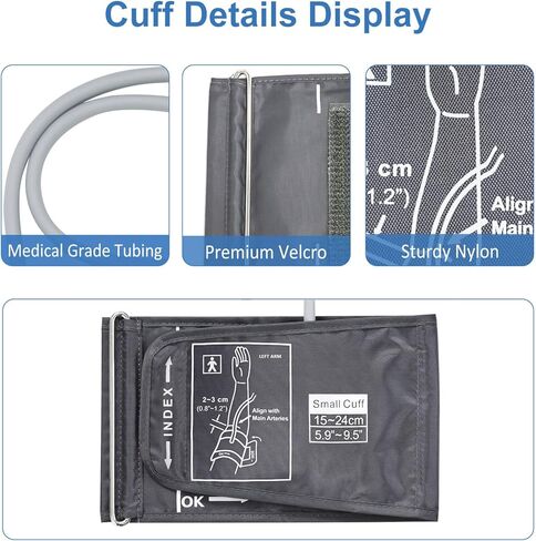 سوار ضغط الدم XL للأذرع الكبيرة، محيط 9-20.5 بوصة، متوافق مع شاشات Omron BP، بديل للأساور الكبيرة للبالغين وXXL للحجم الكبير جدًا - 5 موصلات in Kuwait