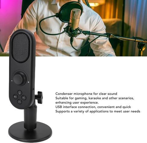 Microphone Yunir USB ، ميكروفون ألعاب مكثف للكمبيوتر للكمبيوتر المحمول للكمبيوتر الشخصي ، وتوصيل وتشغيل ميكروفونات الألعاب مع الحد من الضوضاء ، وميكرو سطح مكتب الكمبيوتر مع حامل ، سلكية لكاريوك in Kuwait