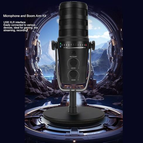 مجموعة ميكروفون ألعاب Yunir XLR USB ، MIC للكمبيوتر الشخصي لبث البودكاسفة ، Computer RGB MIC Kit مع ذراع الازدهار ، مقبض التحكم ، جاك سماعات الرأس ، استوديو محترف بودكاست لصالح in Kuwait