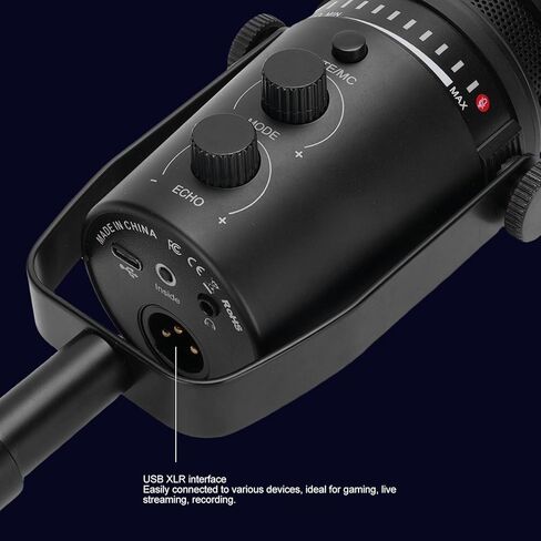 مجموعة ميكروفون ألعاب Yunir XLR USB ، MIC للكمبيوتر الشخصي لبث البودكاسفة ، Computer RGB MIC Kit مع ذراع الازدهار ، مقبض التحكم ، جاك سماعات الرأس ، استوديو محترف بودكاست لصالح in Kuwait