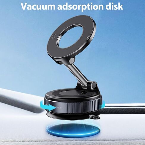 Magnetic Car Phone Holder 360° Reinforced 96LBS Ultra Suction Cup Phone Mount for MagSafe Cell Phone Holders for Your Car/Gym/Mirror Mount for iPhone & Android 2026 Upgraded in Saudi Arabia