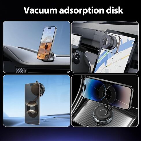 Magnetic Car Phone Holder 360° Reinforced 96LBS Ultra Suction Cup Phone Mount for MagSafe Cell Phone Holders for Your Car/Gym/Mirror Mount for iPhone & Android 2026 Upgraded in Saudi Arabia
