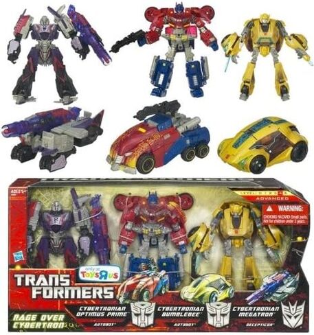 Transformers Generations Rage Over Cybertron. Deluxe Cybertronian Optimus Prime, Deluxe Cybertronian Bumblebee, & Deluxe Cybertronian Megatron in Saudi Arabia