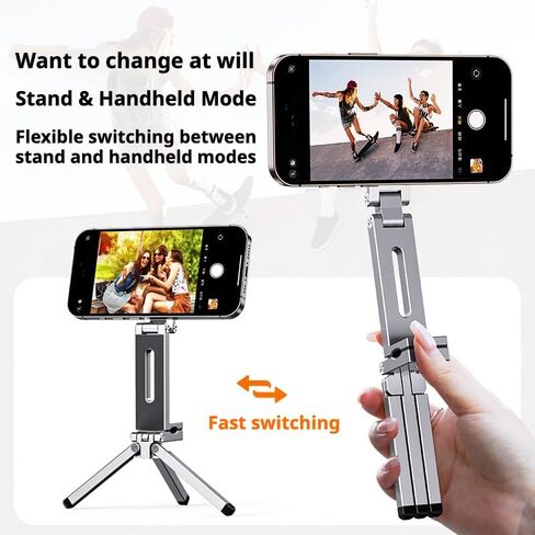 حامل ترايبود الهاتف المحمول المغناطيسي ، حامل هاتف قابل للطي محمول ، متوافق مع أجهزة iPhone/Android ، مثالية للسفر والتسلق الجبلي (الفضة) in Kuwait