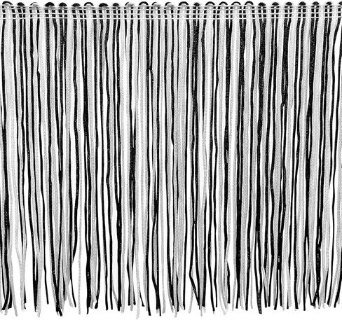 6" Multicolor Chainette Fringe Trim, Polyester-Made Decorative Fringe Trim, for Costumes, Home Decor, and Party Decorations, Durable Fringes, 5-Yard Cut, Red/White/Blue in Kuwait