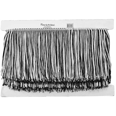 6" Multicolor Chainette Fringe Trim, Polyester-Made Decorative Fringe Trim, for Costumes, Home Decor, and Party Decorations, Durable Fringes, 5-Yard Cut, Red/White/Blue in Kuwait