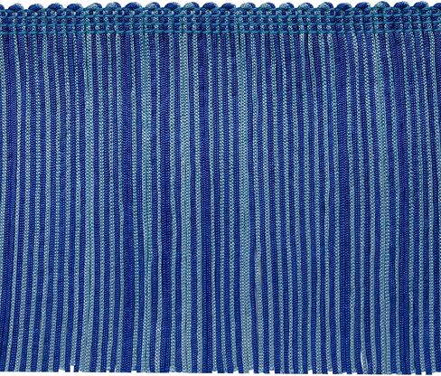 6" Multicolor Chainette Fringe Trim, Polyester-Made Decorative Fringe Trim, for Costumes, Home Decor, and Party Decorations, Durable Fringes, 5-Yard Cut, Red/White/Blue in Kuwait