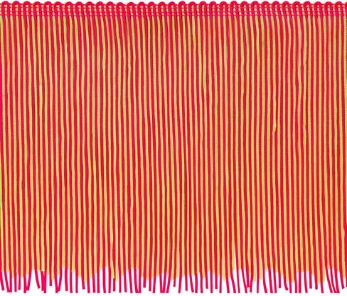 6" Multicolor Chainette Fringe Trim, Polyester-Made Decorative Fringe Trim, for Costumes, Home Decor, and Party Decorations, Durable Fringes, 5-Yard Cut, Red/White/Blue in Kuwait