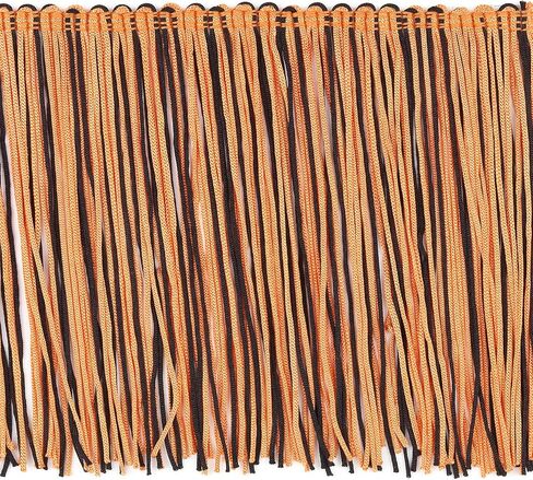 6" Multicolor Chainette Fringe Trim, Polyester-Made Decorative Fringe Trim, for Costumes, Home Decor, and Party Decorations, Durable Fringes, 5-Yard Cut, Red/White/Blue in Kuwait