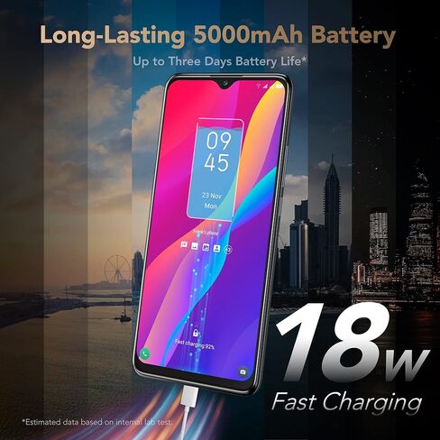 TCL 30XL | 2022 | الهاتف الخليوي غير المقفلة ، شاشة واسعة 6.82 بوصة ، بطارية 5000 مللي أمبير في الساعة ، والهاتف الذكي Android 12 ، و 50 ميجابكسل AI Quad-Camera ، و RAM 6GB + 64 جيجا بايت ، والهاتف المحمول في الولايات المتحدة ، و Night Mist (متجدد) in Saudi Arabia