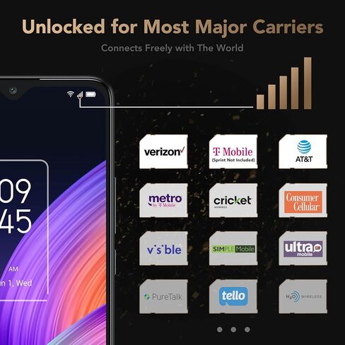 TCL 30XL | 2022 | الهاتف الخليوي غير المقفلة ، شاشة واسعة 6.82 بوصة ، بطارية 5000 مللي أمبير في الساعة ، والهاتف الذكي Android 12 ، و 50 ميجابكسل AI Quad-Camera ، و RAM 6GB + 64 جيجا بايت ، والهاتف المحمول في الولايات المتحدة ، و Night Mist (متجدد) in Saudi Arabia