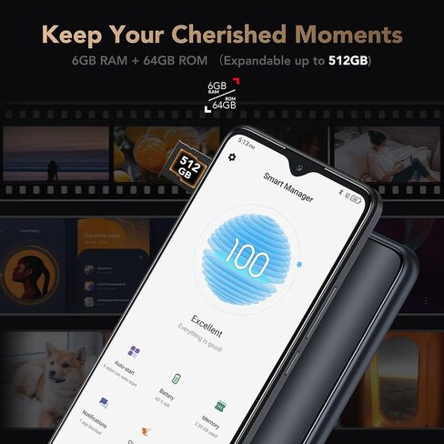 TCL 30XL | 2022 | الهاتف الخليوي غير المقفلة ، شاشة واسعة 6.82 بوصة ، بطارية 5000 مللي أمبير في الساعة ، والهاتف الذكي Android 12 ، و 50 ميجابكسل AI Quad-Camera ، و RAM 6GB + 64 جيجا بايت ، والهاتف المحمول في الولايات المتحدة ، و Night Mist (متجدد) in Saudi Arabia