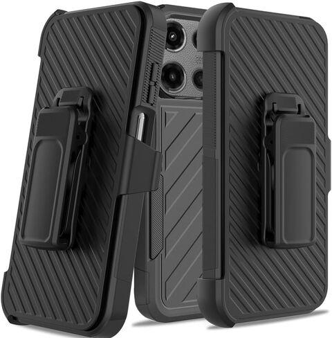 HRWireless Compatible for Motorola Edge 2025 Case Cover Heavy-Duty Case with Holster Belt Clip Combo in Kuwait