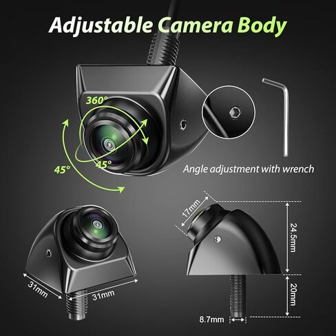 AHD 1080p كاميرا احتياطية للسيارات - زاوية بعرض 170 درجة ، رؤية ليلية فائقة ، IP68K مقاومة للماء ، السكن المعدني ، Universal لمركبات 12 فولت (سيارات الدفع الرباعي ، الشاحنة ، RV ، الميني فان) in Kuwait