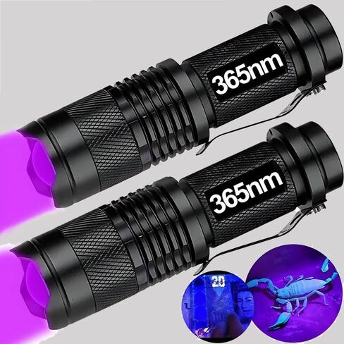 1PC UV Flashlight Portable Mini Ultraviolet Torch Waterproof Zoomable Violet Lights Pet Urine Scorpion Detector UV Lamp (365nm) in Saudi Arabia