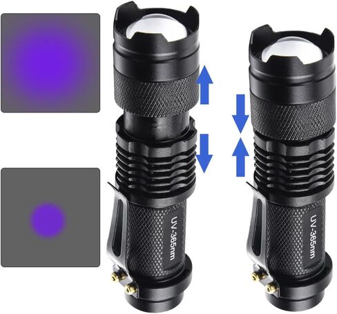 1PC UV Flashlight Portable Mini Ultraviolet Torch Waterproof Zoomable Violet Lights Pet Urine Scorpion Detector UV Lamp (365nm) in Saudi Arabia