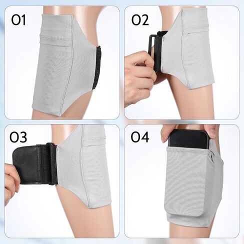 1 Pc Cell Phone Leg Straps Ankle Wallet, Thigh Purse Leg Phones, Running Phone Grey Belt Wallet Bag Adjustable Ankle Wallets for Men Women Running Workout in Saudi Arabia