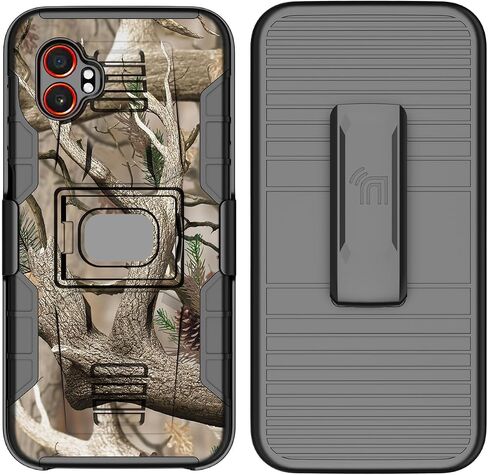 علبة مع مقطع لـ Galaxy Xcover 7 Pro ، وغطاء قبضة حلقة عظم مع NakedCellphone مع حامل [لوحة تثبيت مدمجة] و [حزام الحافظة] ل Samsung Xcover7 Pro Phone (2025 ، SM-G766)-برتقالي مشرق in Saudi Arabia