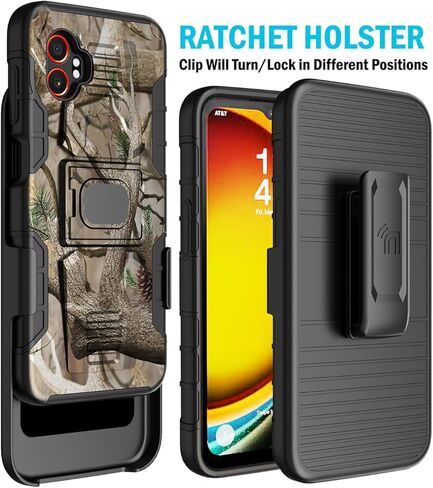علبة مع مقطع لـ Galaxy Xcover 7 Pro ، وغطاء قبضة حلقة عظم مع NakedCellphone مع حامل [لوحة تثبيت مدمجة] و [حزام الحافظة] ل Samsung Xcover7 Pro Phone (2025 ، SM-G766)-برتقالي مشرق in Saudi Arabia