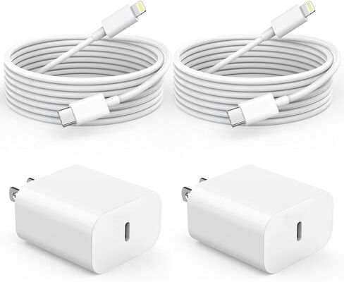 أنا الهاتف 14 13 12 شاحن الشحن السريع 20W PD شاحن الجدار USB C مع 6 قدم شحن USB C إلى Lightning Cable متوافق مع iPhone 14/13/11/11 in Saudi Arabia