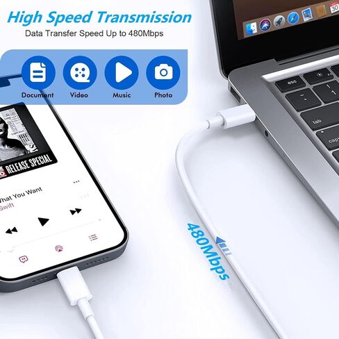 أنا الهاتف 14 13 12 شاحن الشحن السريع 20W PD شاحن الجدار USB C مع 6 قدم شحن USB C إلى Lightning Cable متوافق مع iPhone 14/13/11/11 in Saudi Arabia