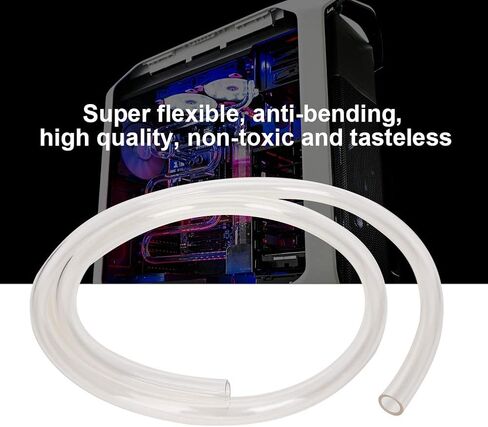 Black Pvc Pipe, 9.5x12.7mm Silicone Hose Rubber Hose Universal 3/8 Slim Computer PVC Water Cooling Pipe Waterblock Soft Tube (Clear) in Saudi Arabia