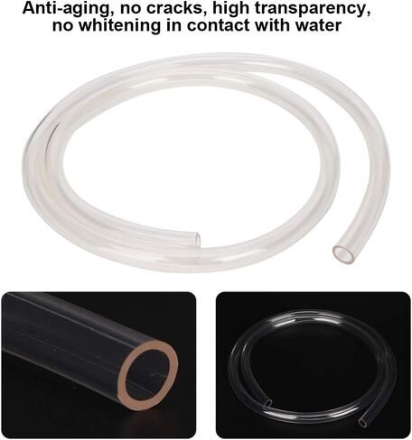 Black Pvc Pipe, 9.5x12.7mm Silicone Hose Rubber Hose Universal 3/8 Slim Computer PVC Water Cooling Pipe Waterblock Soft Tube (Clear) in Saudi Arabia