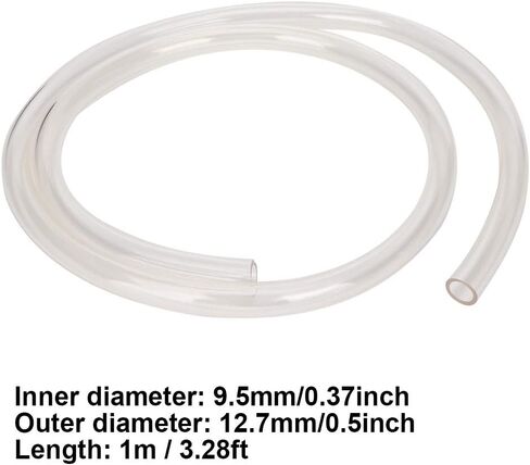 Black Pvc Pipe, 9.5x12.7mm Silicone Hose Rubber Hose Universal 3/8 Slim Computer PVC Water Cooling Pipe Waterblock Soft Tube (Clear) in Saudi Arabia