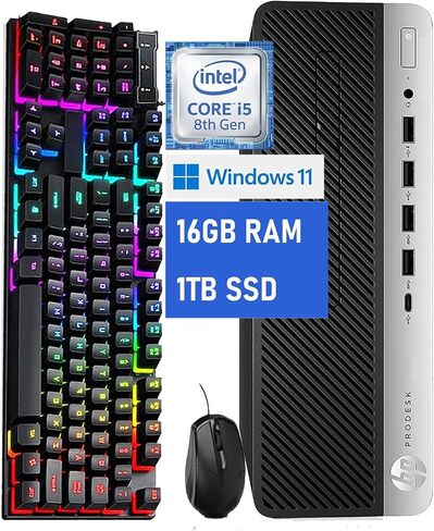 HP Prodesk 600 G4 SFF Home and Business Desktop Black (Intel I5-8500 6-core ، 16 جيجا بايت ذاكرة الوصول العشوائي ، 1 تيرابايت PCIe SSD ، Intel UHD 630 ، 2xUSB 3.1 ، 2 منفذ العرض (DP) ، محرك التشغيل البصري ، Windows 11) (متجدد) in Saudi Arabia