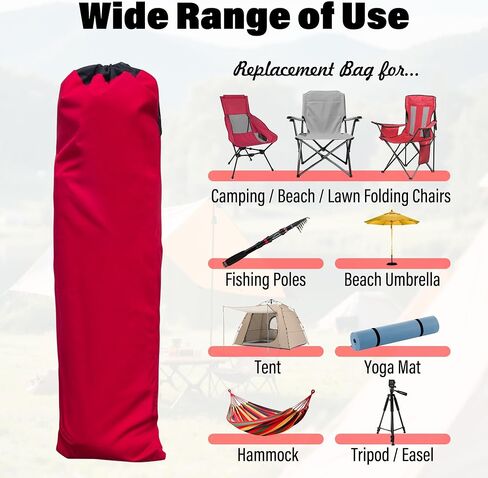 Replacement Carrying Bag for Foldable Camp Chairs, Hammock, Yoga Mat, Beach Chair, Umbrella, Tent, Heavy Duty Large Chair Bags for Folding Chairs with Wide Mouth & Shoulder Strap in Kuwait